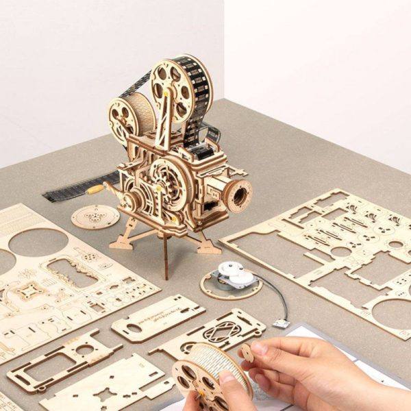 DIY Film Projector/Vitascope Mechanical Wooden Model Kit - Image 5