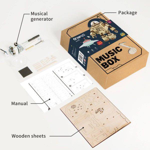 DIY Robot Steampunk Music Box/Wooden Model Kit - Image 3