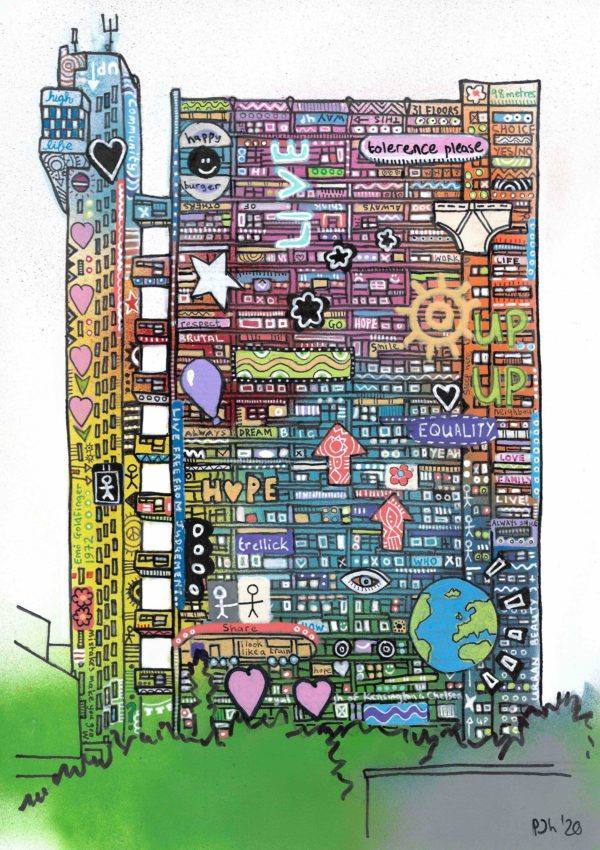 A4 Fine Art Print, Local London Landmark: Trellick Tower