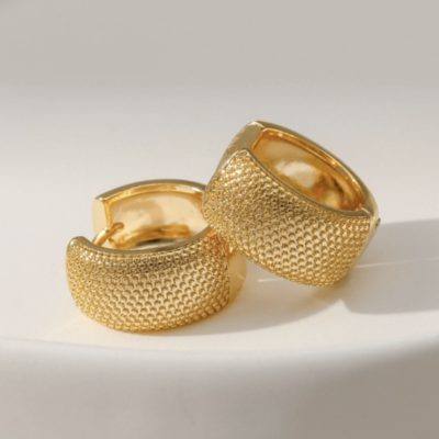 18kt gold-plated small wide hoop earrings