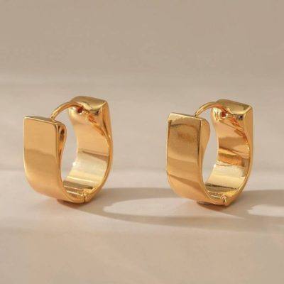 18kt gold-plated simple U shape earrings