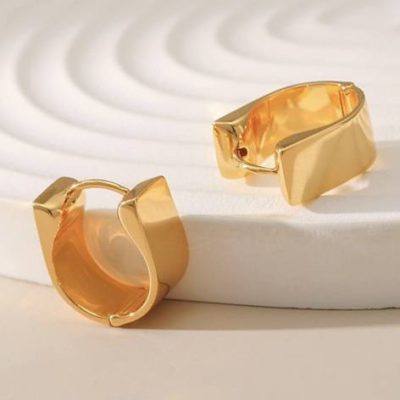 18kt gold-plated simple U shape earrings