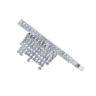 Silver Rhinestone Short Fringe Hair Clip