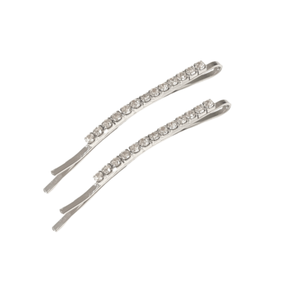 Silver Classic Rhinestone Hair Clips