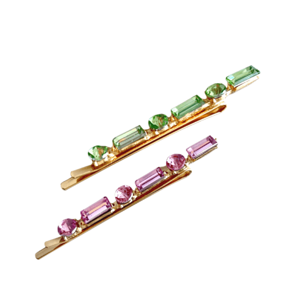 Coloured Rhinestone Hair Clips