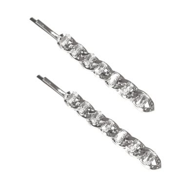 Silver Rhinestone Hair Clips