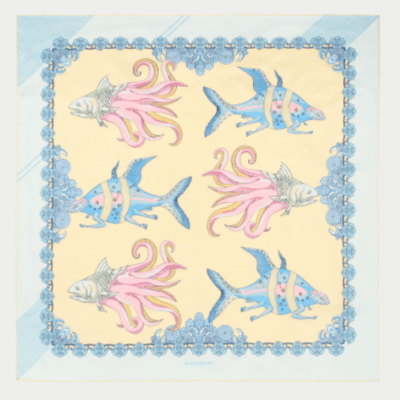 The Fish square silk scarf FS0219