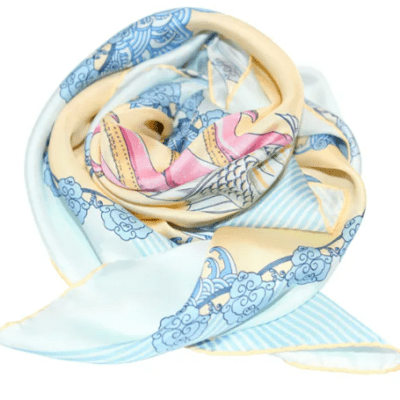 The Fish square silk scarf FS0219