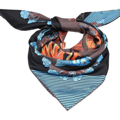 The Fish square silk scarf FS0319